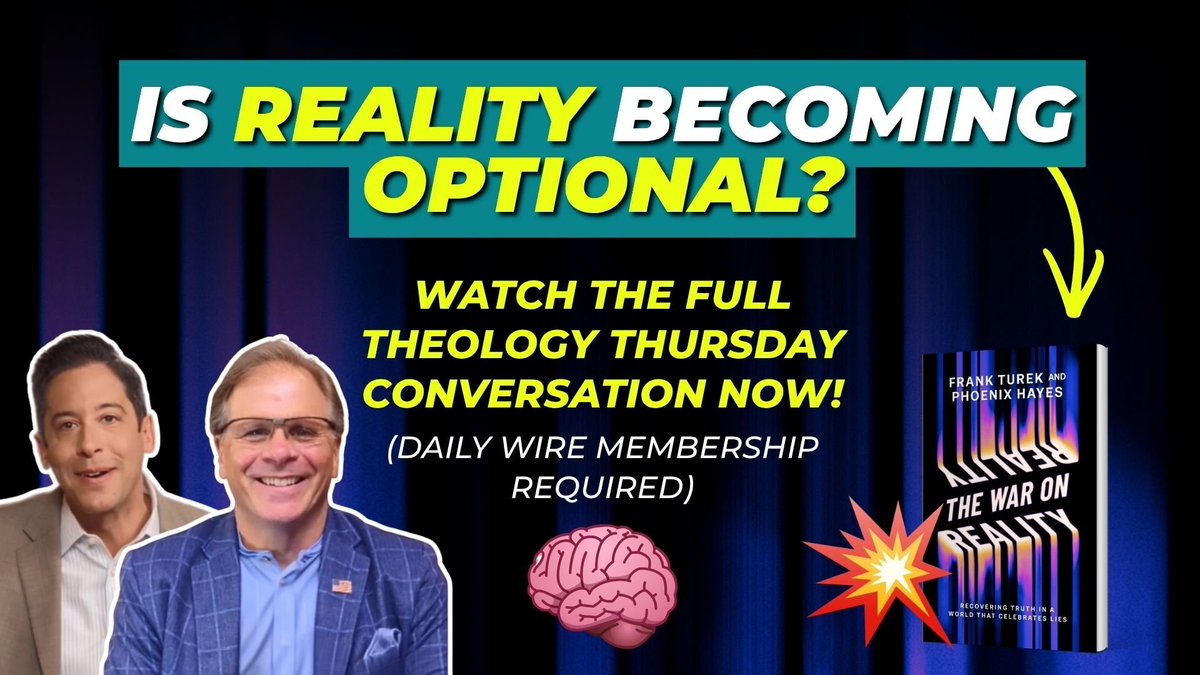 DrFrankTurek's tweet photo. I joined Michael Knowles on Theology Thursday. We broke down exactly what’s happening in our culture right now and why it matters so much.
(Daily Wire+ membership required.)
🎥 Watch the full interview:  https://t.co/SJPXom2DrZ https://t.co/I5TGnyn5d1