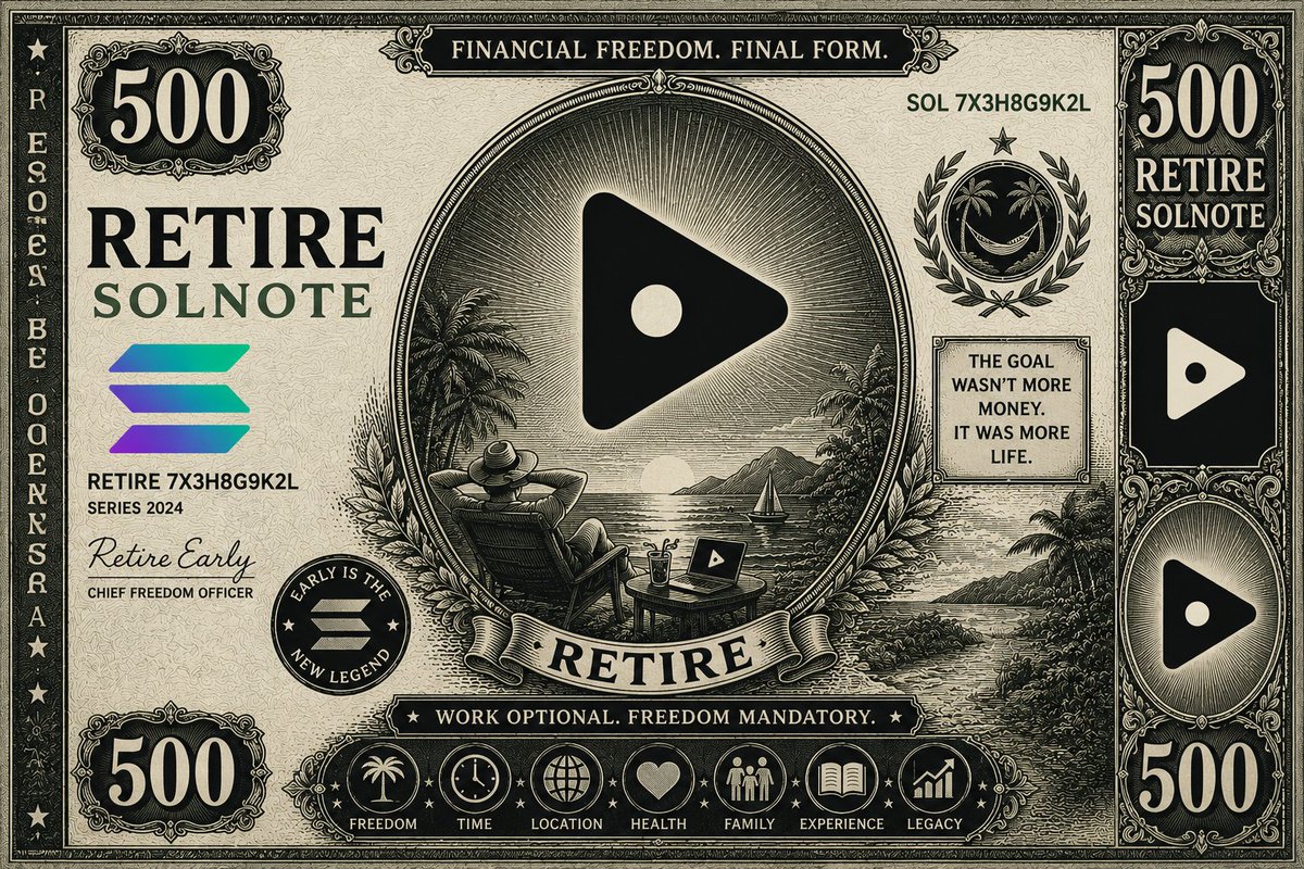 solnotememe's tweet photo. All you need to $retire your bloodline is 500 $retire $SOLNOTE!!!!

99rnB4onV33KZwBffs7YkKpN1RsVSyrDKsqfwLVApump https://t.co/3hs7U9TqeM