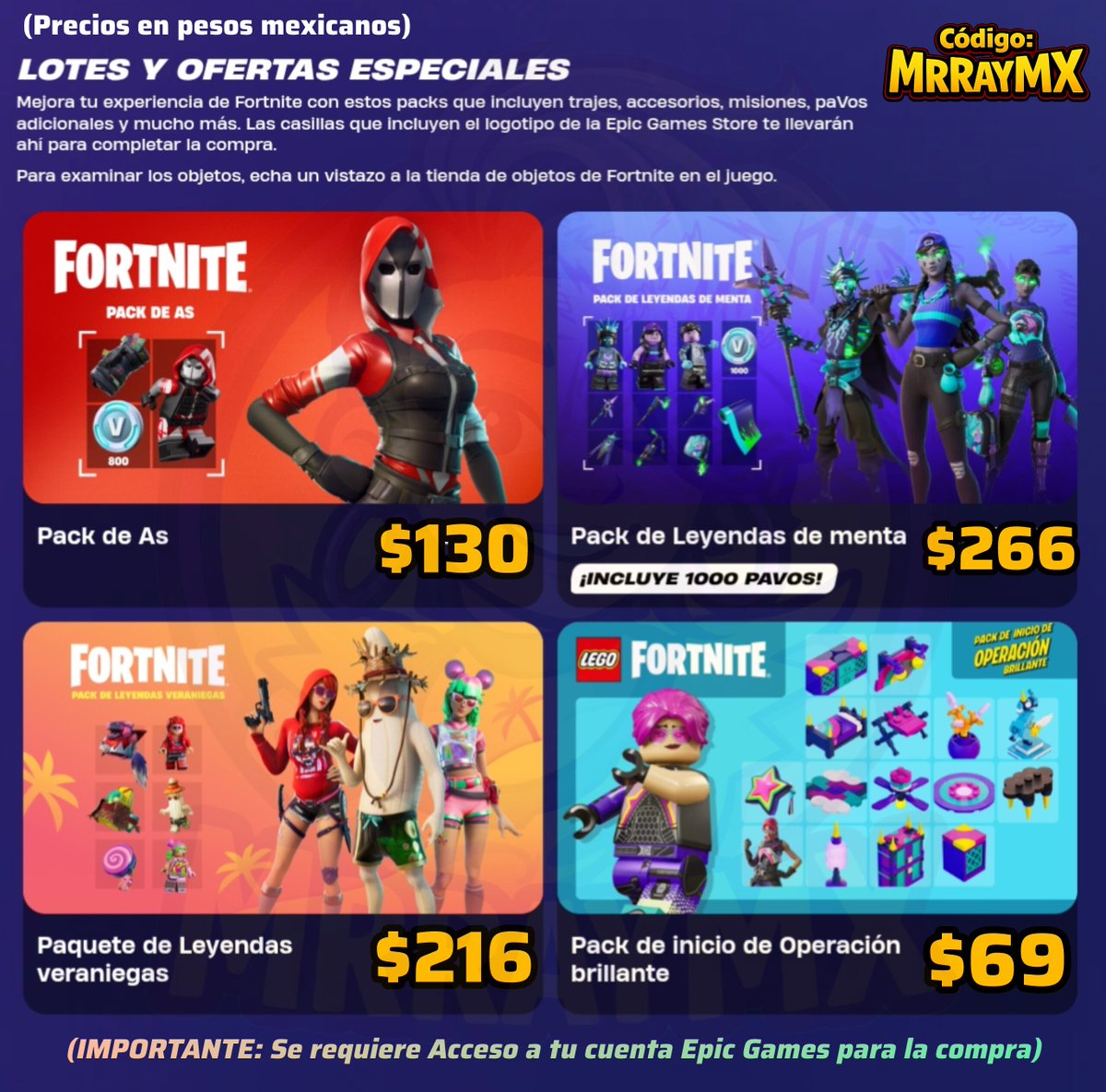 MrRayMx1's tweet photo. VENTA COSNETICOS DE LA TIENDA FORTNITE 

Todas mis referencias en mi facebook 👌

Código: Mrraymx en la tienda del Fortnite ❤️
#fortnite #fortnitetienda https://t.co/6HDvElllgG