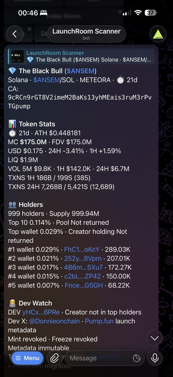 crzypeas's tweet photo. A new call CA scanner for telegram is here and it’s live from @LaunchRoom_ 

Multi chain
Token stats
Holder details
Bundle details
Dev details

Add to your group for free before any premium features become chargeable, we’ll honor your support!

https://t.co/IT5GMN2NoA https://t.co/3cPd3u8Hhd