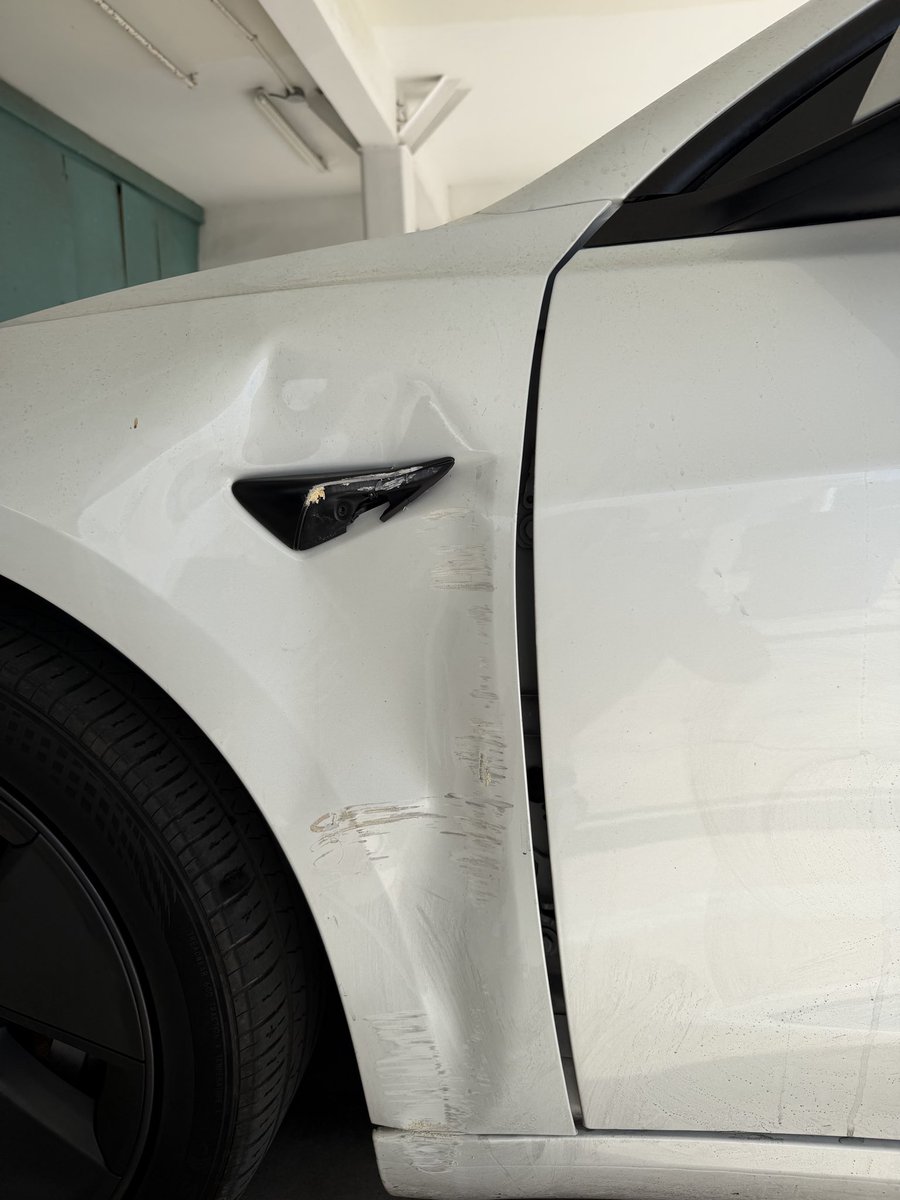 IraBMorris0's tweet photo. Fsd 14 lite was reversing from my son’s parking space and immediately turned directly into a metal pole it did not see. As many others are reporting. It was so fast he didn’t have time to react. We have used fsd forever and I am a big supporter but this needs to be paused. https://t.co/gfmvscTLvG