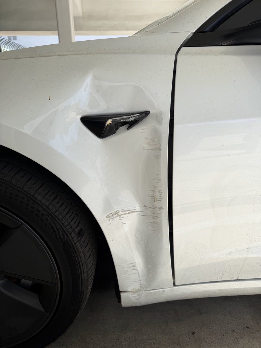 IraBMorris0's tweet photo. Fsd 14 lite was reversing from my son’s parking space and immediately turned directly into a metal pole it did not see. As many others are reporting. It was so fast he didn’t have time to react. We have used fsd forever and I am a big supporter but this needs to be paused. https://t.co/gfmvscTLvG
