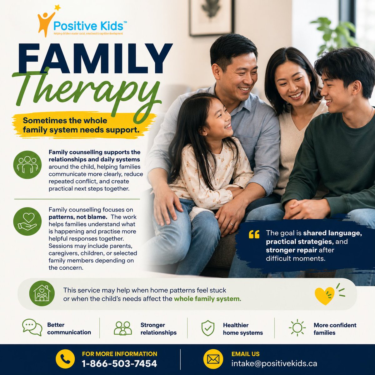 Positive_KidsCA's tweet photo. Sometimes the whole family needs support, not because anyone has failed, but because every family deserves the tools to grow together.

Positive Kids Family Counselling helps families strengthen communication, reduce conflict, and build healthier relationships.

Support is here. https://t.co/wBR984EONN
