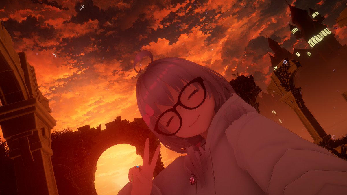 yu0831_game's tweet photo. おはようございます
これは夕焼けではしゃいでる一枚
#VRChat #VRChatPhotography https://t.co/Y58lirYbqa