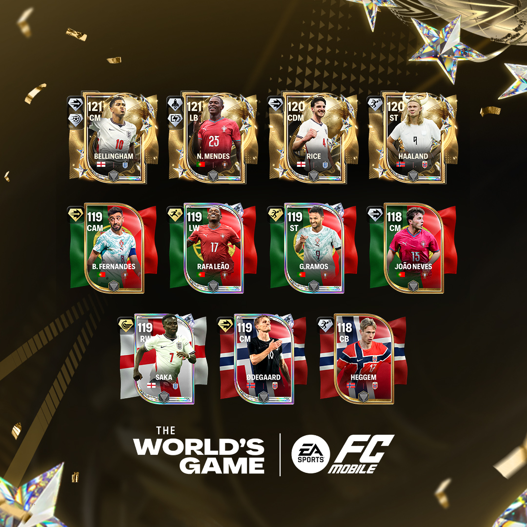 EASFCMOBILE's tweet photo. Shining brightest on the world's stage. 🌟🌍

The World's Game Summer Stars launches in Drafts this Sunday in #FCMobile. https://t.co/ilZA6v8sdH