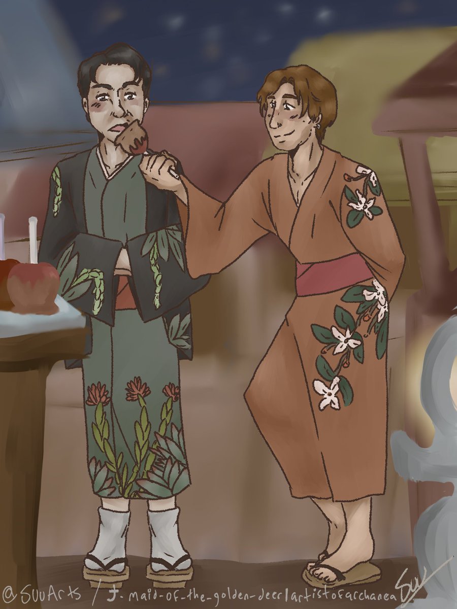 SuuArts's tweet photo. #loveisapoison | #dokukoi | #毒恋～毒もすぎれば恋となる～ | #はるりょー | #りょーはる For my final day of summer artwork, it's another show I haven't seen my a friend loves. The cacti on the yukata were very fun to draw~ https://t.co/Yul5wClwZe
