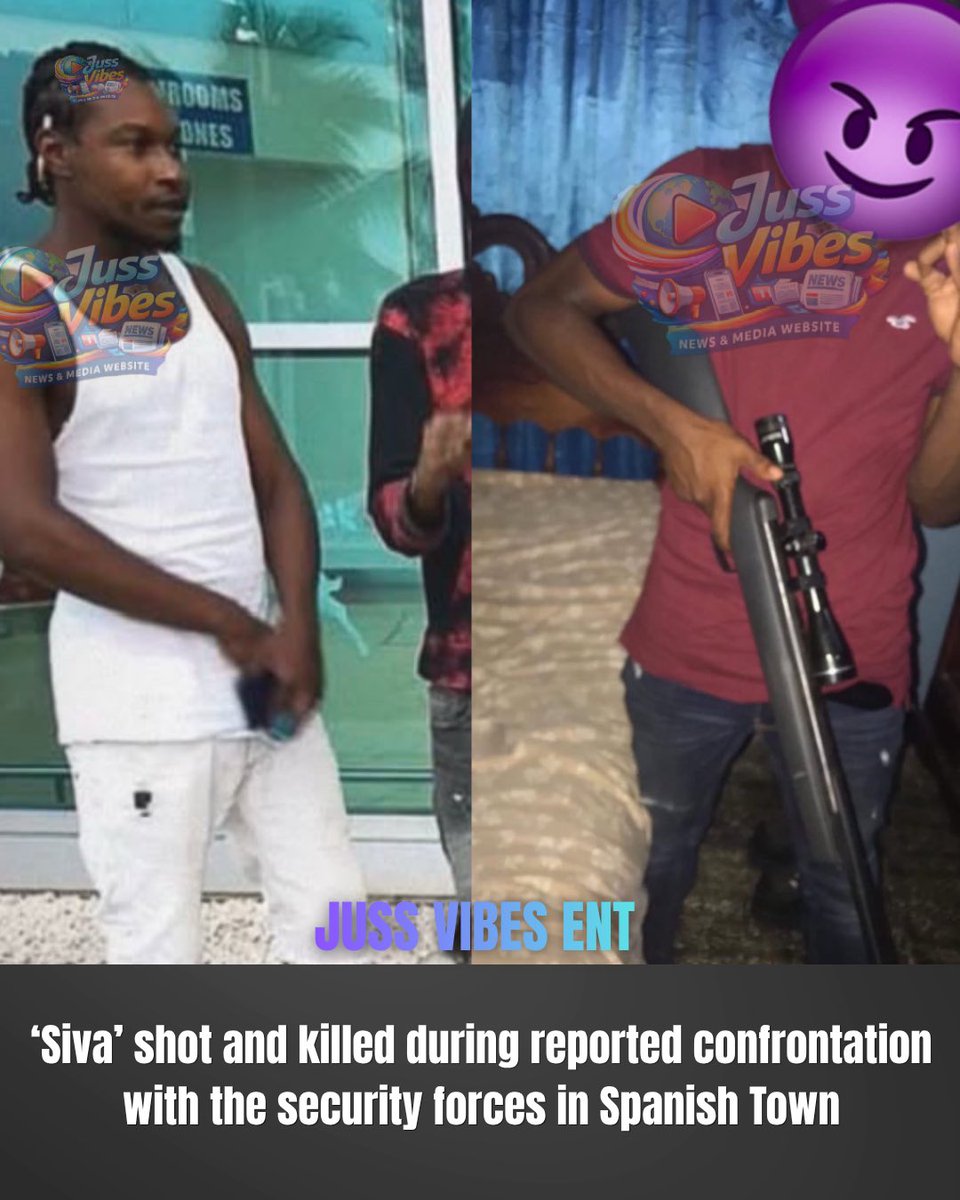 Juss_Vibesent's tweet photo. A man known only as “Siva,” who was described by police as a known violence producer, was shot and killed during an alleged confrontation with members of the security forces along 31 St. John’s Road in Spanish Town, St. Catherine, a short while ago. https://t.co/7aaKjFN3Ix