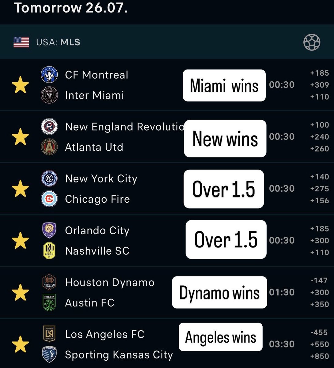 FootySharpBets's tweet photo. 🇺🇸MLS ⚽️

Parlay🍀 https://t.co/DDWwsG8Xmt