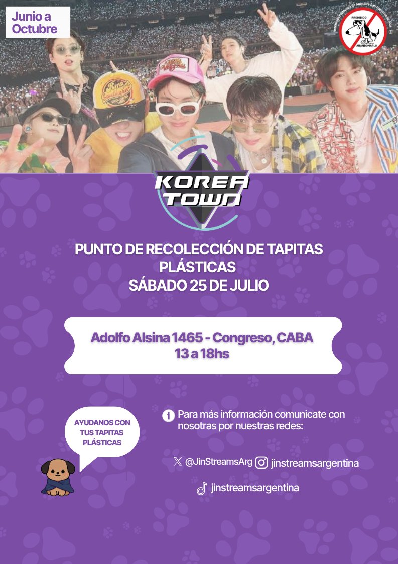 JinStreamsArg's tweet photo. 📍 Recuerden que mañana, sábado y domingo, vamos a estar mostrando los banners del proyecto y también recibiendo tapitas🫶 https://t.co/otxvMzJntF