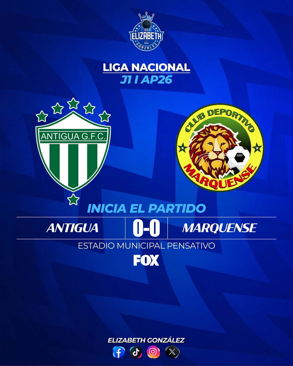 Elizabeth27gt's tweet photo. ⚽️ | INICIA EL PARTIDO
🥑 Antigua 0-0 Marquense 🦁
🏆 #J1 #AP26 I #LigaNacional https://t.co/YnPxIKTb7R