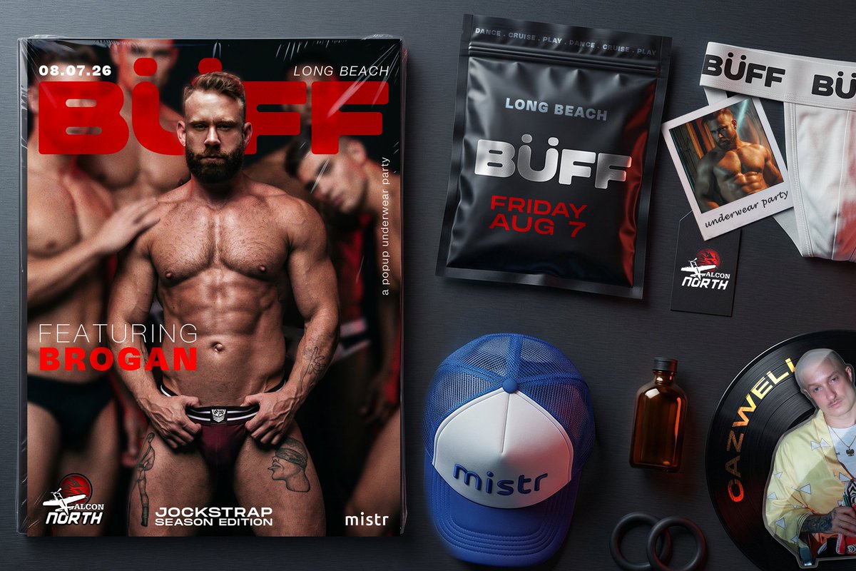 humpevents's tweet photo. @broganxbroganx joins the BÜFF lineup.

Friday, August 7
Falcon North • Long Beach
Jockstrap Season Edition.
Music by @CAZWELLnyc 
Tickets: https://t.co/8PL2TuP7Rz
@inthebuffla https://t.co/v6WP5ZYMWY