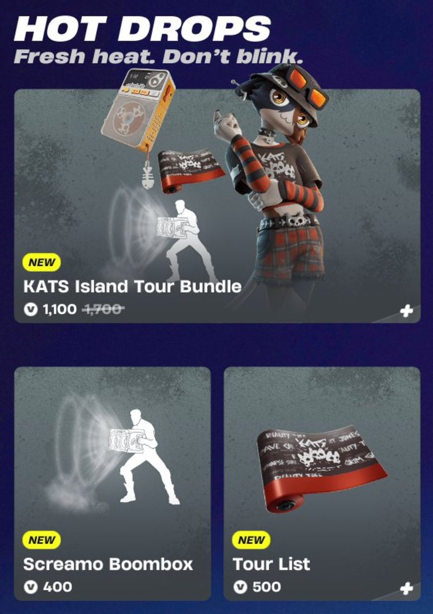 ShiinaBR's tweet photo. YOU CAN GET A DISCOUNT ON METALHEAD MEOW SKULLS 🚨

You save 400 V-Bucks if you get the backbling through Twitch Drops before getting the bundle!!

(Noticed by @FN_Assist) https://t.co/N7GywZ248C