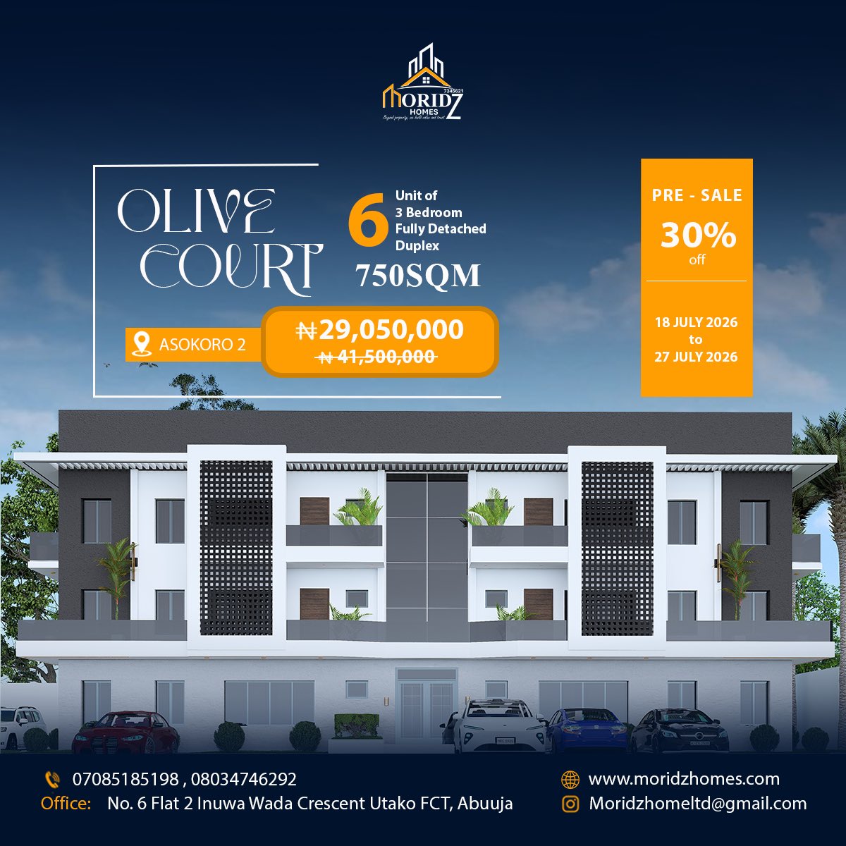 LinusBlase's tweet photo. 🚨 30% PRE-SALE DISCOUNT IS HERE! 🚨

For a limited time only, secure your plot at Olive Court, Asokoro 2 with an incredible 30% OFF.

📅 Offer Ends: July 27

Available Plot Sizes:
📍 200sqm – Ideal for a 4-Bedroom Terrace Duplex https://t.co/bAzLVgzZin