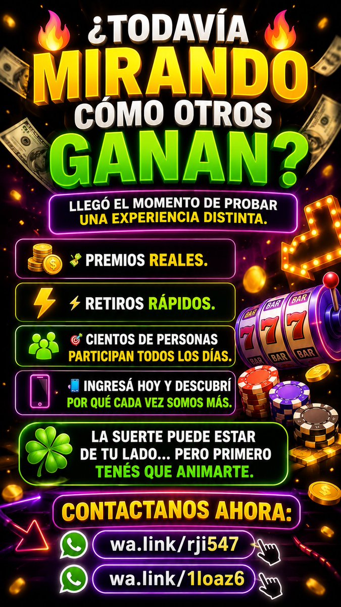 TuranzasCarlos's tweet photo. 🔥 ¿Todavía mirando cómo otros ganan? 🔥
Llegó el momento de probar una experiencia distinta.
💸 Premios reales.
⚡ Retiros rápidos.
🎯 Cientos de personas participan todos los días.

📩 Contactanos ahora: https://t.co/eRUbzfexK9 https://t.co/noVFxvHMnJ https://t.co/c0roAGtMzD