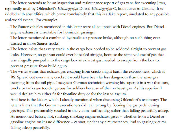 Felekoff's tweet photo. @ppow84 @DonnyWillerd some ss members, during the nuremberg trials, confessed that the gas vans were used to "slowly put them to sleep" but how do you "slowly put them to sleep" when black exhaust smoke poured inside? also they say that they were shut airtight, but that would result in it exploding https://t.co/NLvpMVa4De