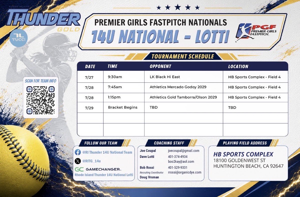 LexeyBoucher29's tweet photo. So excited for this opportunity to be guesting for Rhode Island Thunder National 14u this upcoming week at PGF in California!! 

Schedule below!!👇👇 https://t.co/yFYgui1VcO