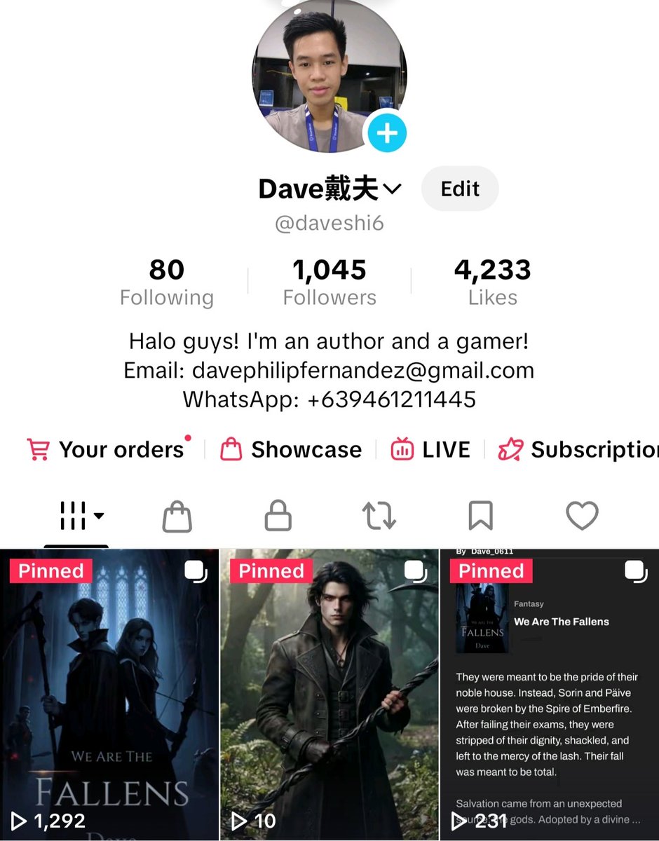 Itisme_Dave's tweet photo. Follow me on Tiktok for more updates and if you wanna play Honor of Kings with me.

#writingcommunity #TikTłok #tiktok #author https://t.co/cNCRG6KpR4