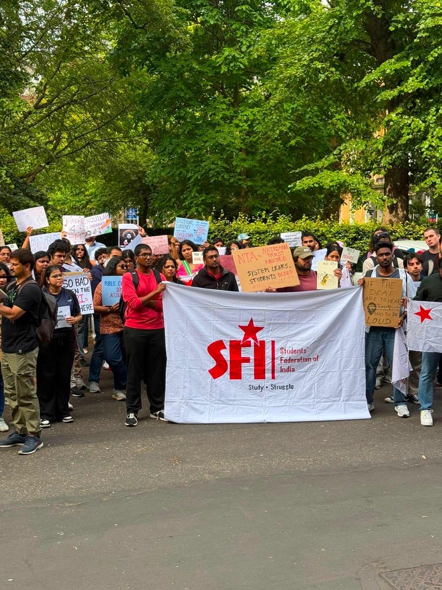 sfi_uk's tweet photo. SFI's protest outside the Consulate General of India in Edinburgh saw a massive turnout, demanding justice for India's students. We will keep to the streets until every single demand is met. Solidarity to all students fighting for justice in India. 

This is only the beginning ✊ https://t.co/EgyZzWyuCk
