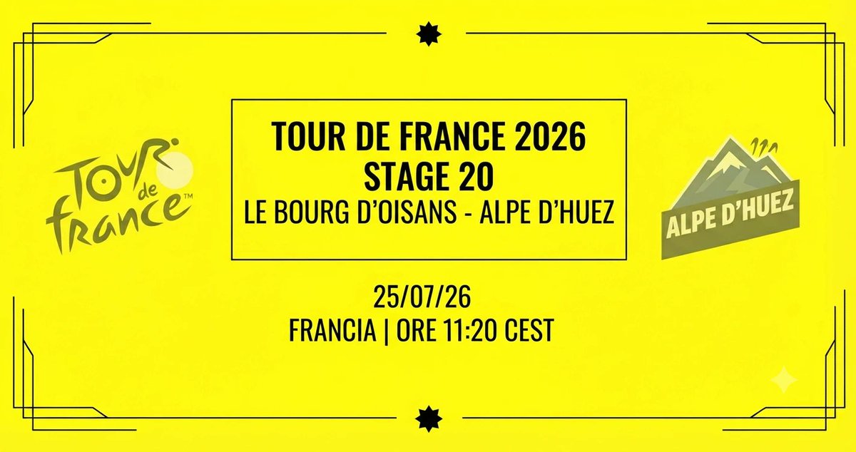 Deepnightpress's tweet photo. Inferno Finale al Tour. Il Pronostico Le Bourg d'Oisans - Alpe d'Huez 25/07 #TourDeFrance2026 #CyclingStats #ValueBet #AlpeDHuez2026 #Bookmakers #Pronostici #CiclismoPro #BettingExpert #Galibier #StageWin
https://t.co/iY1LcZnML6 https://t.co/5wN3psA09g