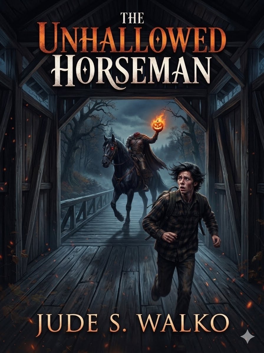 The_Incantation's tweet photo. "The Unhallowed Horseman" brings a dark, twisted Sleepy Hollow nightmare to life! Vincent can't outrun the headless terror. 

🎃🪓🐴

#HorrorBooks #SleepyHollow #BookTok #HeadlessHorseman #Halloween #horror 

https://t.co/JobKzCcBpk https://t.co/MLoin3R6bY