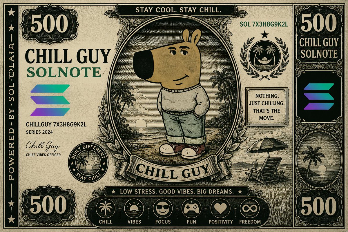solnotememe's tweet photo. Just 500 $CHILLGUY $SOLNOTE to be a CHILL GUY.

99rnB4onV33KZwBffs7YkKpN1RsVSyrDKsqfwLVApump https://t.co/1gjcgaVN35