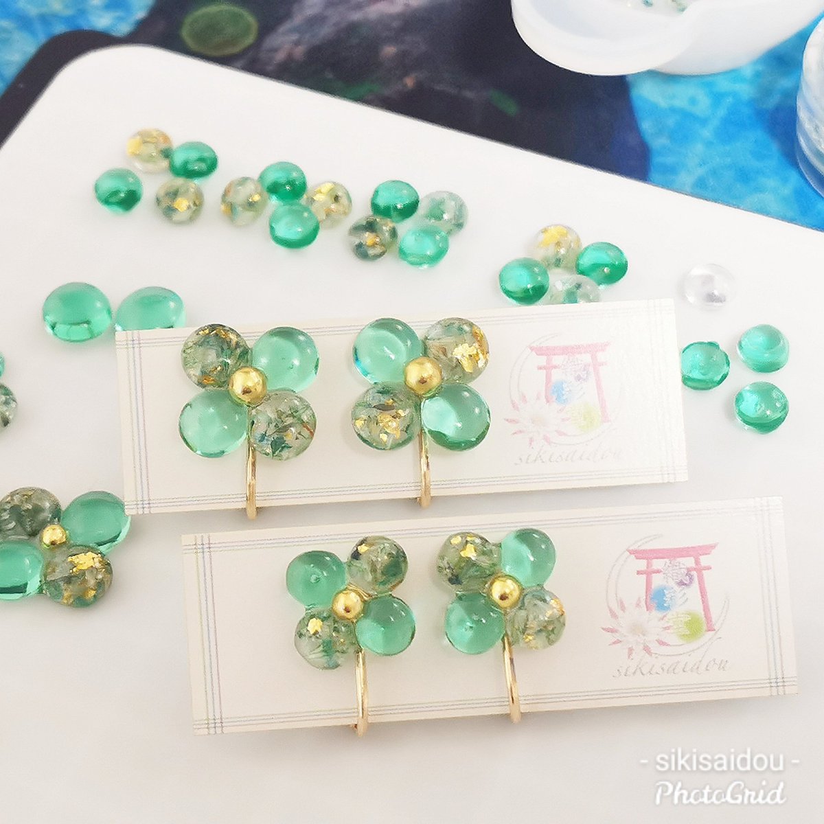 sikisaidou's tweet photo. 完成に近い試作(  ᐢ˙꒳​˙ )ﾊｰｲ
4つの花弁には【幸福のサイン】
ささやかな幸せが訪れる��うな
アイテムに仕上げます🌸

その他の色は、青、紫、黄色…
素敵な色合いを予定です(៸៸>∀<៸៸) https://t.co/cTPYVhIkGZ