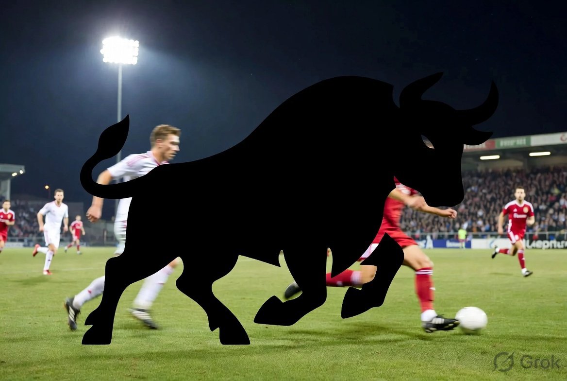 SoulKan3's tweet photo. Sure! Soccer match + solid black bull silhouette, meme style. 

MANTENE PRESIONADO LA IMAGEN PARA VER AL TORO 🌝 https://t.co/srwBiQSIK9