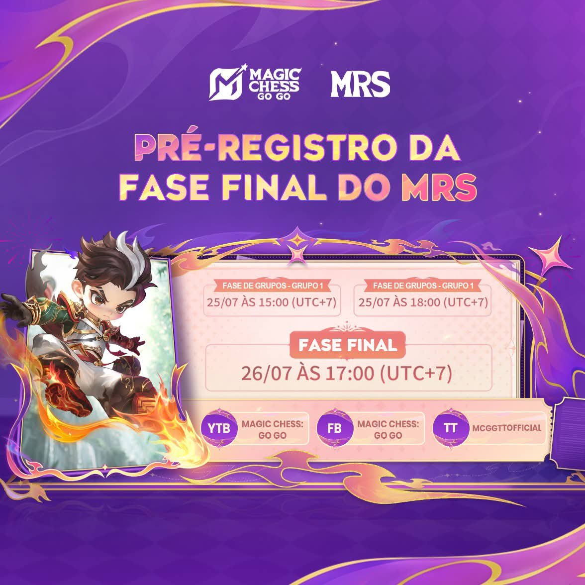 mcggbr's tweet photo. O Rising Stars T6 entra em sua Fase Final em 25/07! A Transmissão Ao Vivo das Semifinais em 25/07 e a Transmissão Ao Vivo das Finais em 26/07 estão prestes a começar!
O pré-registro já está disponível! Toque no link abaixo para participar.
https://t.co/dISmtsK49w 

#MCGG
#MCGG1ST https://t.co/WEJsHHUSXx