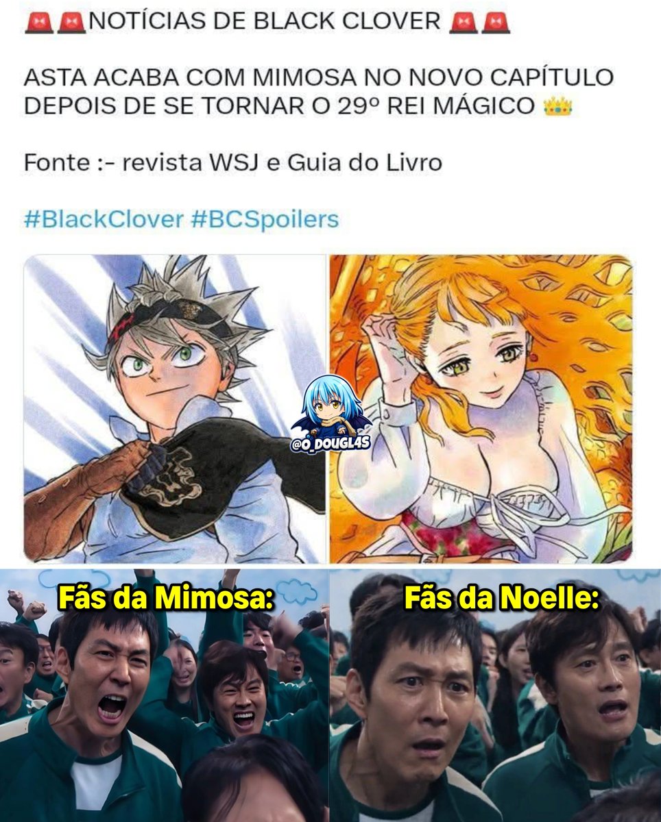 O_Dougl4s's tweet photo. NÃOOO!! Eu me recuso a acreditar que o Asta escolheu a Mimosa... https://t.co/nkjyCqfrfu