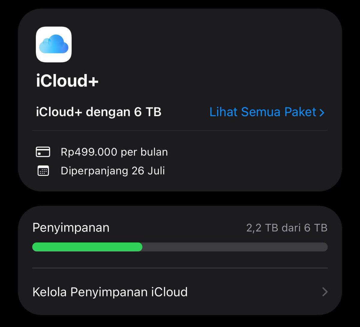 bobbysmillah's tweet photo. Hii ada yang mau ikut sharing icloud family ga? Perbulannya 100k dapet 1200gb #zonaba #zonauang https://t.co/Xfa0KDGpkT