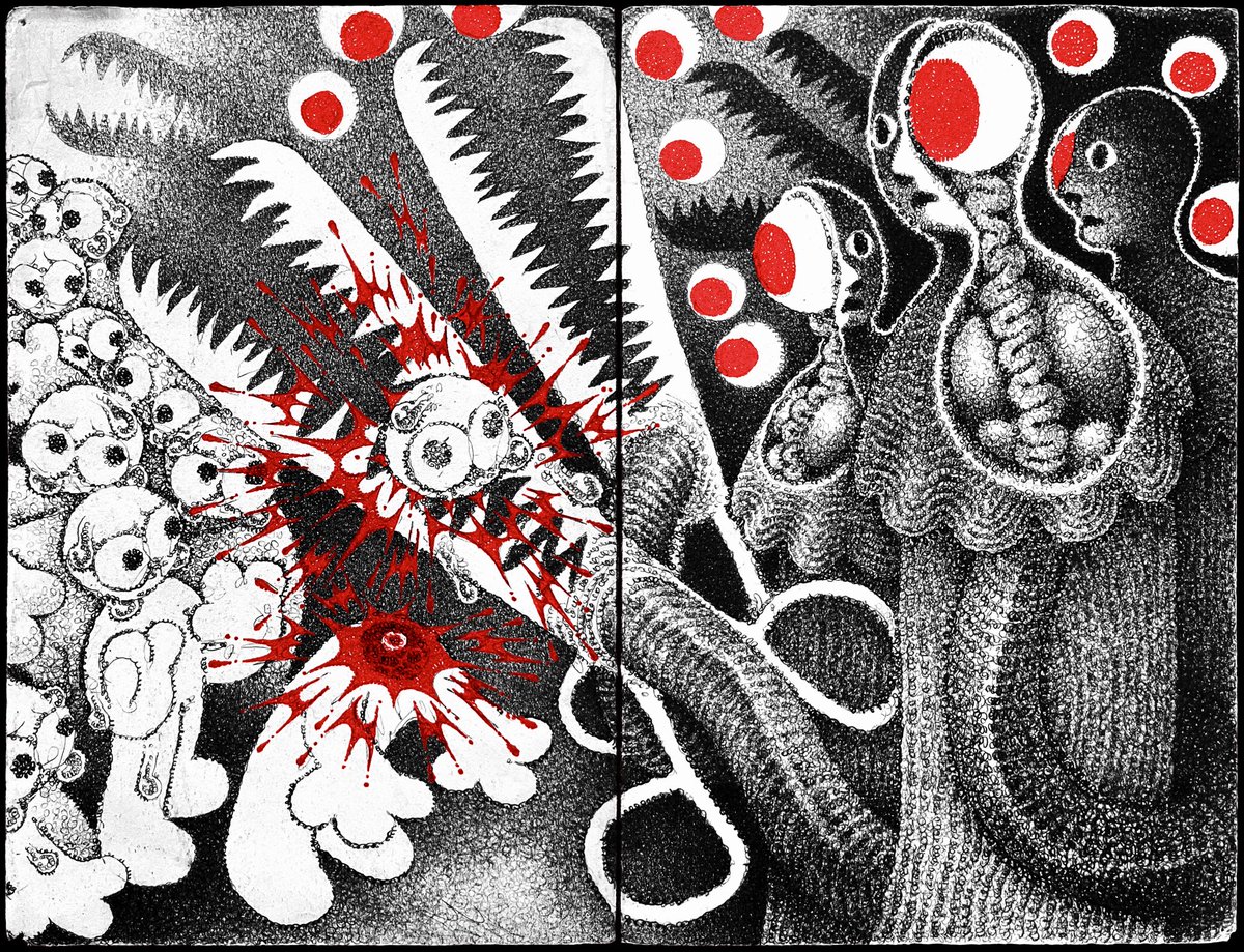 SpookyAh's tweet photo. [false] futility -or- [illusion of] helplessness
graphite &amp; ballpoint pen on paper https://t.co/oMDGBsVTeF