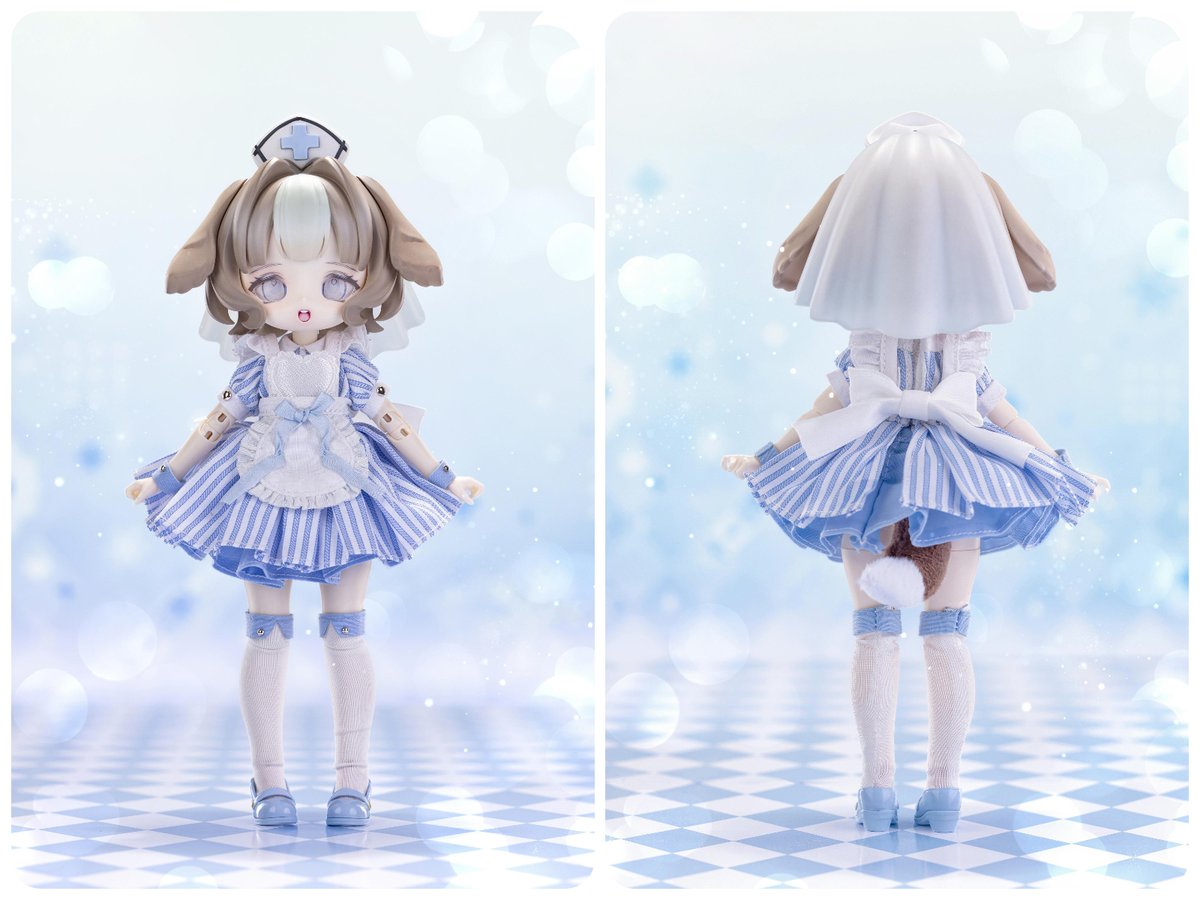 hermeow_shop's tweet photo. 📢🆕単品ドール新作速報🆕📢
海外ドールメーカーより、1/12スケールBJD関節単品ドールシリーズ新作「星光礼賛」がご紹介❣
今回登場のは、通常種類の「融雪｜セント・バーナード」🐶❄️

垂れ耳・ナースキャップ・追視アイはマグネットで着脱でき、ワイヤー入りの尻尾も自由に調整可能✨

ドール全身の高さ約20cm、ボディのみなら約13.2cm。

ラインナップは通常5種類＋スペシャル2種類ですが、ランダムのブランドドールじゃなくて、お好きな子を選び可能の単品ドールです‼

当店は正規代理店として、販売予定があります！続報を楽しみに✨

本商品の関連投稿：
https://t.co/9E23i9ogZA

※現在は展示用��ンプルのため、色味や細部は量産時に改良される予定。最終的な仕様は実物を基準としてください。