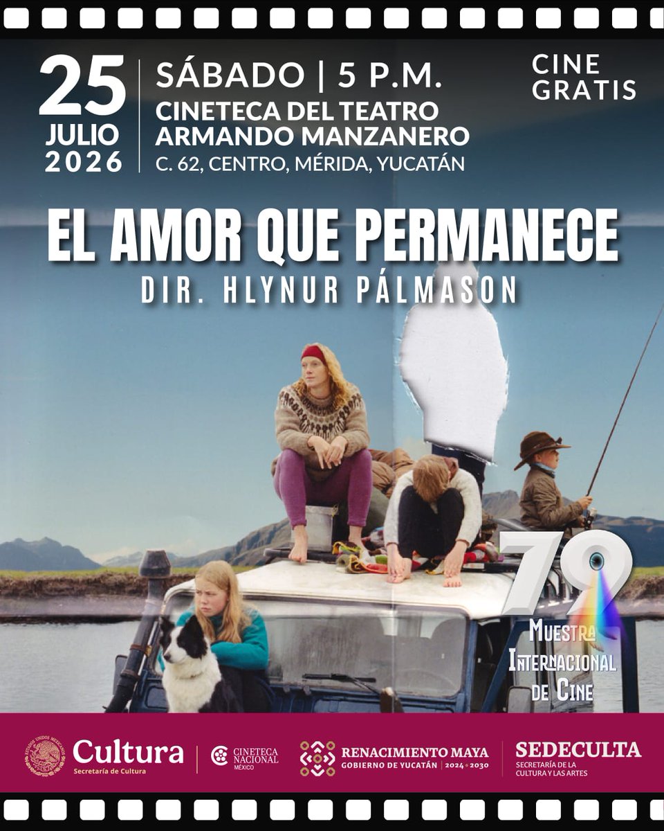 enfoqueyucatan's tweet photo. Este viernes inicia la 79a. Muestra Internacional de Cine, que se realizará hasta el 9 de agosto, con funciones gratuitas en la Cineteca del Teatro Armando Manzanero y la Sala Mayamax del Gran Museo del Mundo Maya. https://t.co/viLEn3kzm5