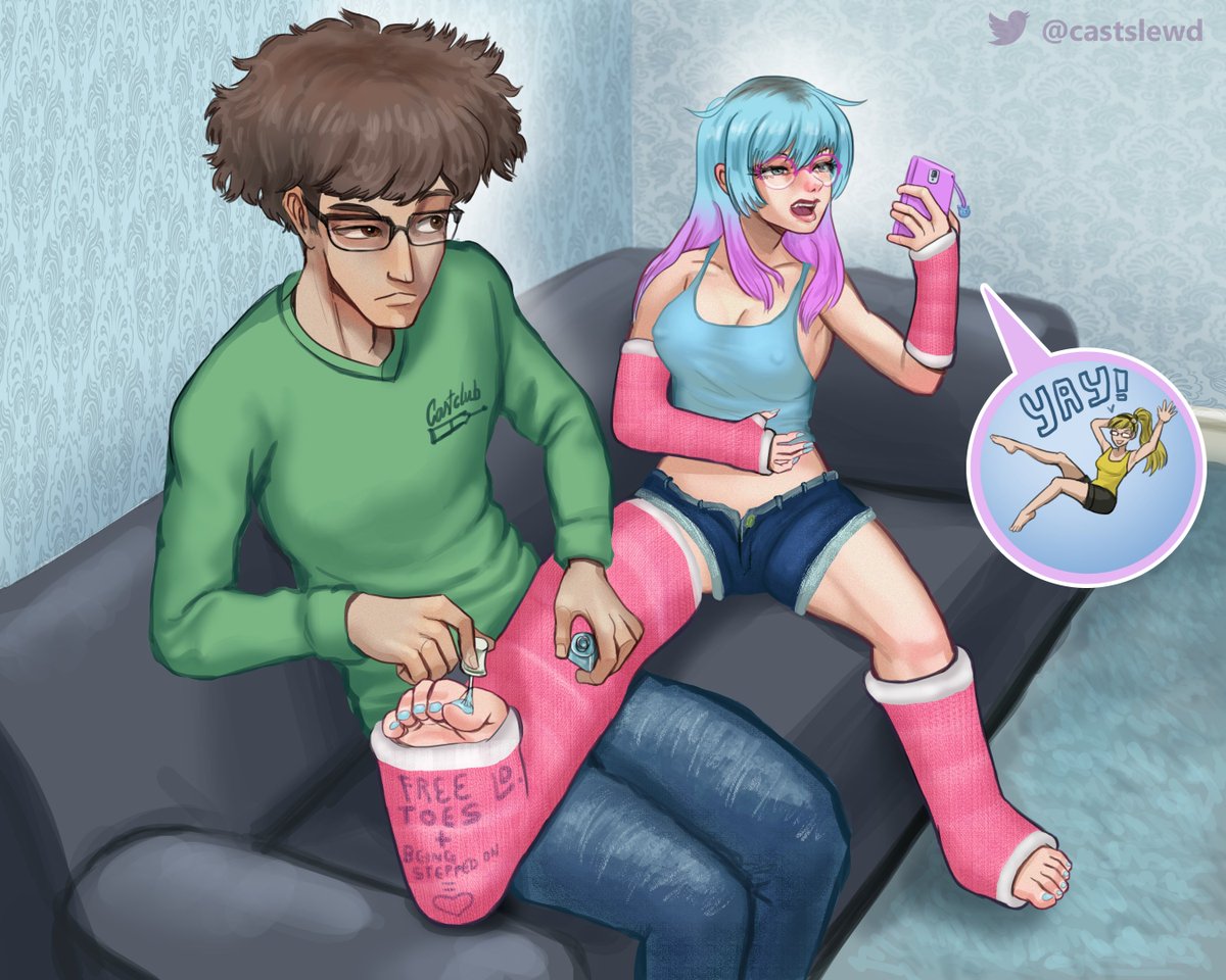 CastsLewd's tweet photo. "Did yah see ih' Chatty? That bitch Beatrice gawt hah cast removed!"
#castfetish #ギプスフェチ #ギプス #legcast https://t.co/immF29Ni14