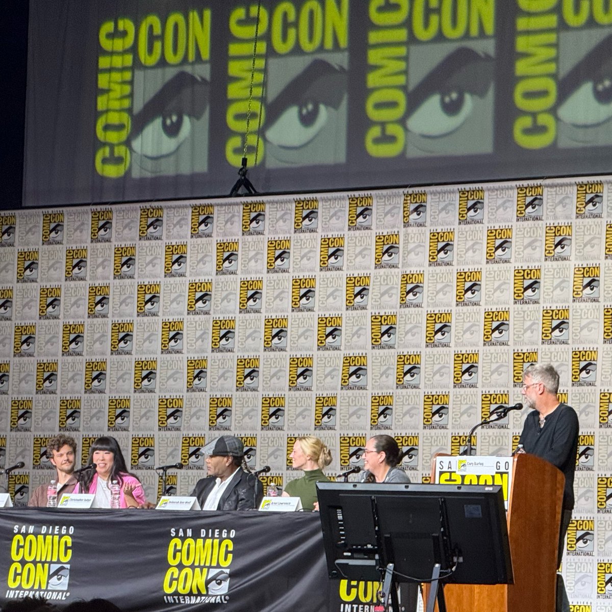 SonySantaMonica's tweet photo. The God of War Laufey panel is underway at San Diego Comic-Con! https://t.co/iCmrMVDfK9