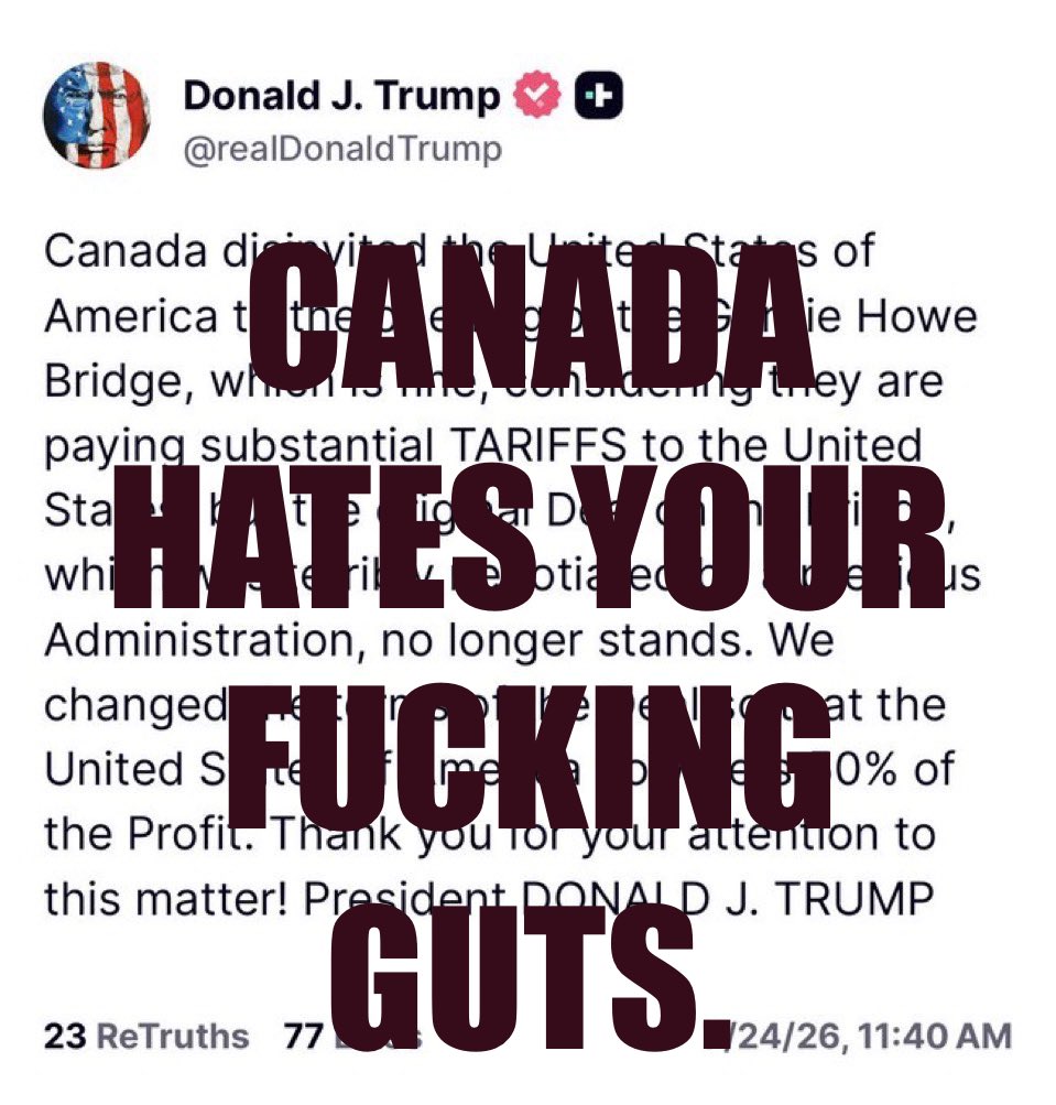 AntiTrumpCanada's tweet photo. Hey Fuckface, I fixed your latest Truth Social post. https://t.co/utEUyUqxzz