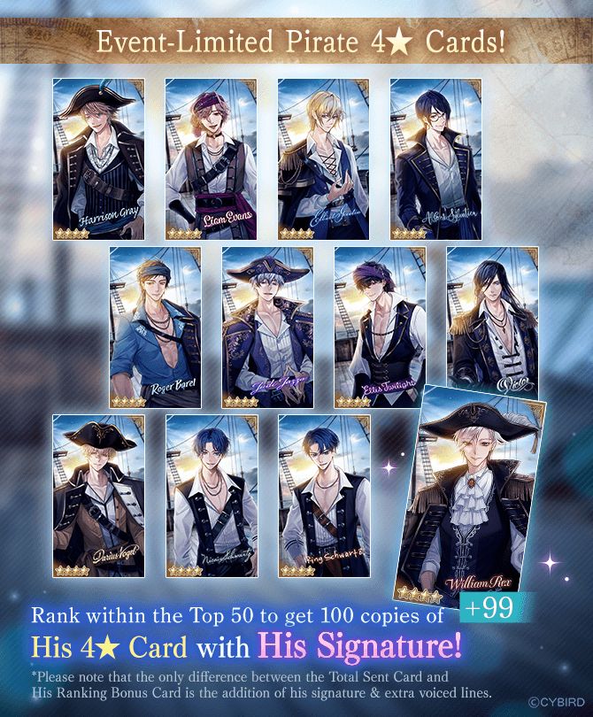 ikevil_en's tweet photo. ⚓️Soon: Villains of the Caribbean⚓️

Earn lots of different His Ranking bonuses, including His Theme Color Hair, 100x copies of his card, and a custom badge for His Top 1! 

🔻Check In-Game News🔻
https://t.co/oHyj39aLNi

 #ikevil #otome https://t.co/rkAjlHhdLi