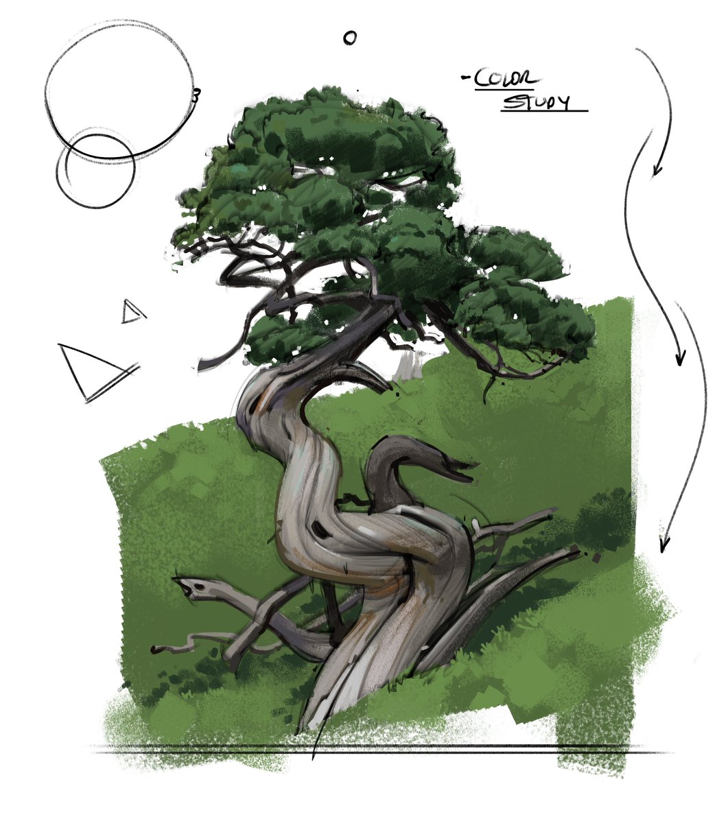 saqomolo's tweet photo. Evening tree sketch! #trees #sketch #environment #gottogetbetter #drawing #doodles #goals #twisty #painting #colorstudy #trunk #vegetation #environmentart #landscape https://t.co/DWhrQoOLtY