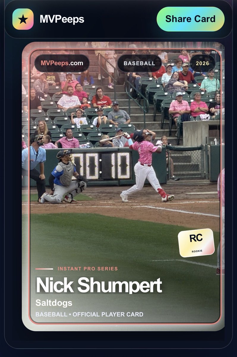 jhamik's tweet photo. Saltdogs instant pro series 
@nshumpert_22 
@saltdogsball 
Check out Nick Shumpert's official MVPeeps player card. https://t.co/Rl150KbIEl https://t.co/6Isvs4RFLt