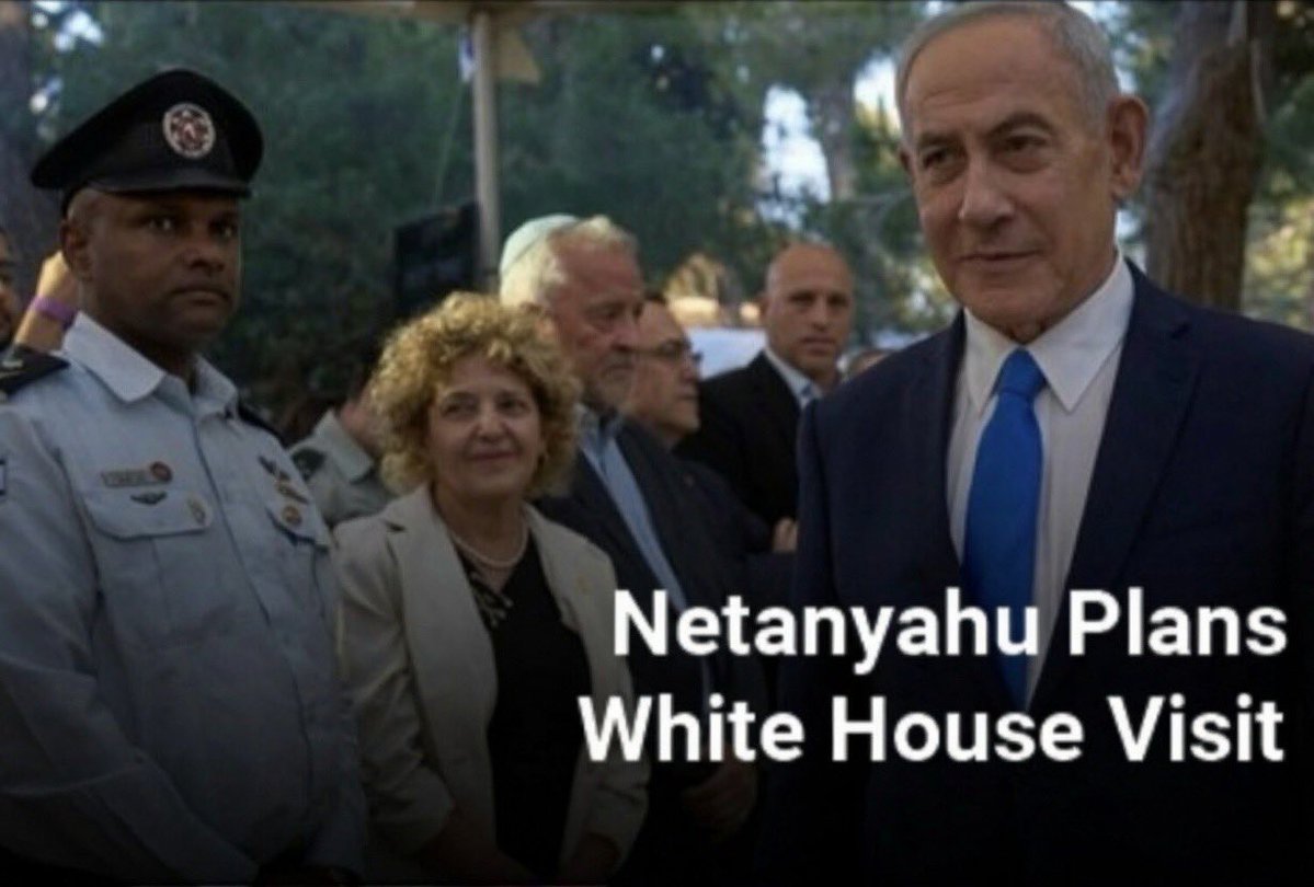 NotHoodlum's tweet photo. A war criminal is coming to the White House on Tuesday to discuss which countries he wants to bomb next. He’s clearly checking items off his bucket list. https://t.co/pil8SAmmva