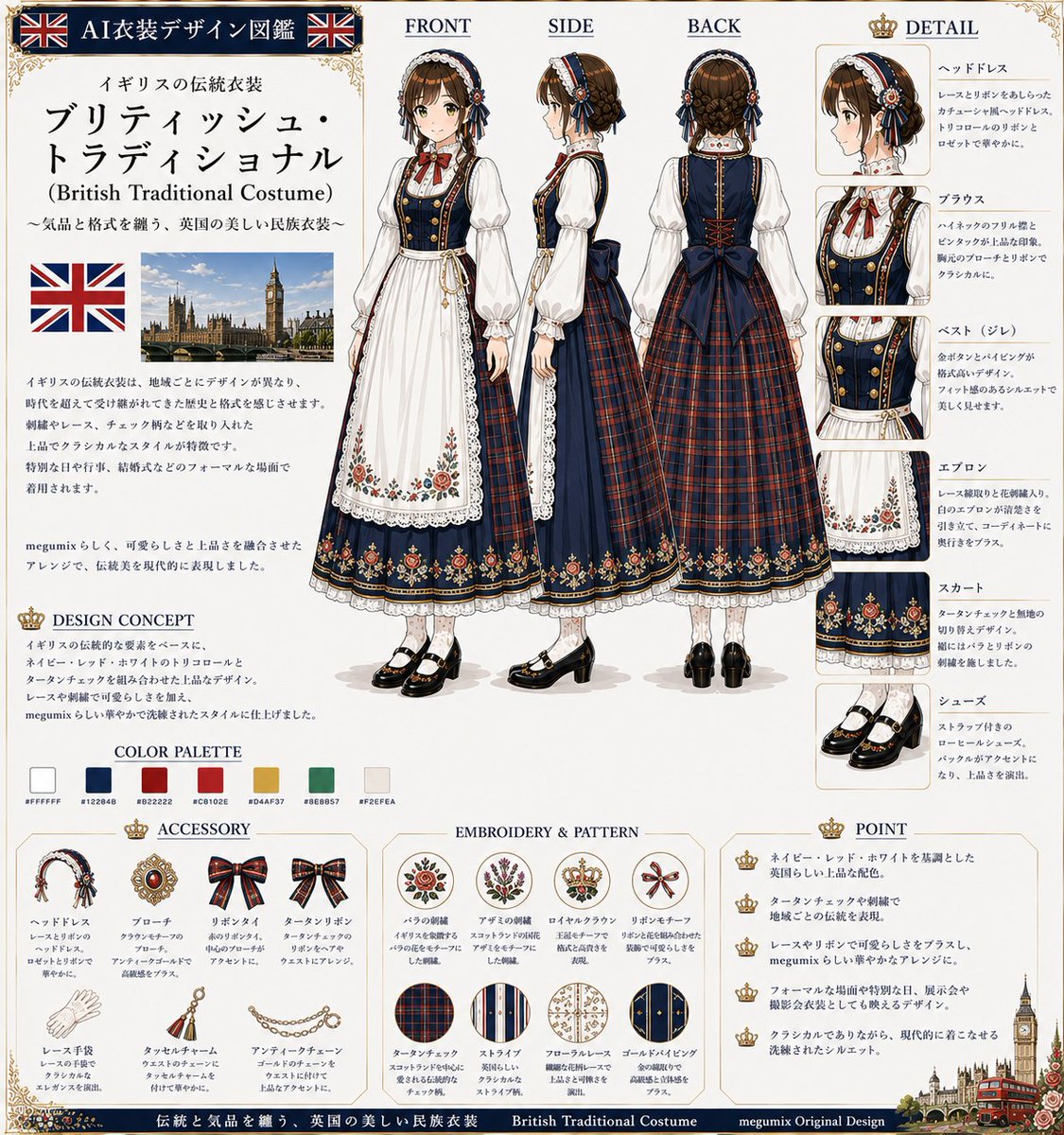 👗AI衣装デザイン図鑑👗 「世界の民族衣装 シリーズ」 Megumix 