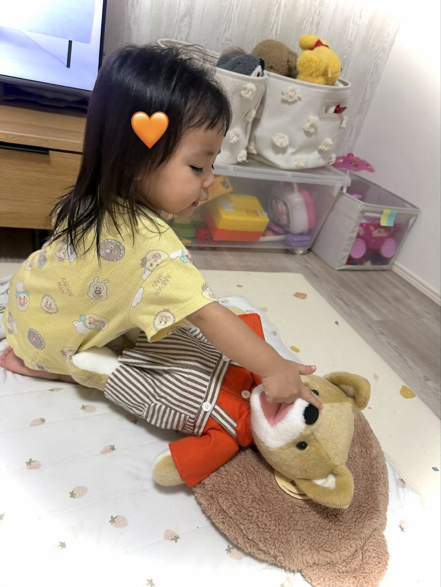 Komugi20160110's tweet photo. 先日  娘の誕プレ🎁に贈ったぬいぐるみ🦊
孫ちゃんにとられたみたい…
ま、そうなるよね〜😂

“こん”のことを“ワンワン”🐶と呼ぶらしい。

☺️笑

#こんとあき https://t.co/B5VWCC4MEd