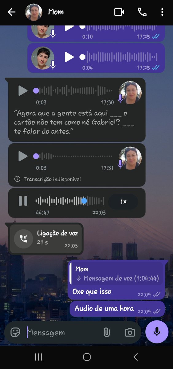 BielColucci's tweet photo. Hoje minha mãe fez o impossível e consigou me mandar um áudio de UMA HORA https://t.co/8UNUrU02iL