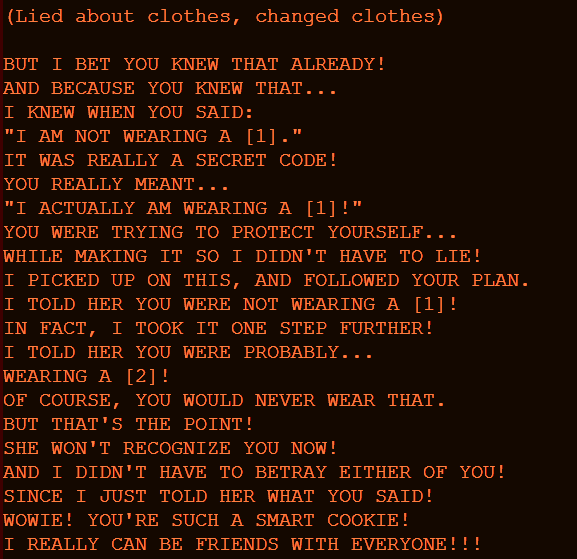 cloverlovania's tweet photo. fun fact: papyrus has different dialogue if you changed your clothes after he called about your outfit!
this seems really obvious but i've never seen it before &amp; can't find footage of it online, i accidentally stumbled on it while looking through the code https://t.co/AfaiqmW0gQ