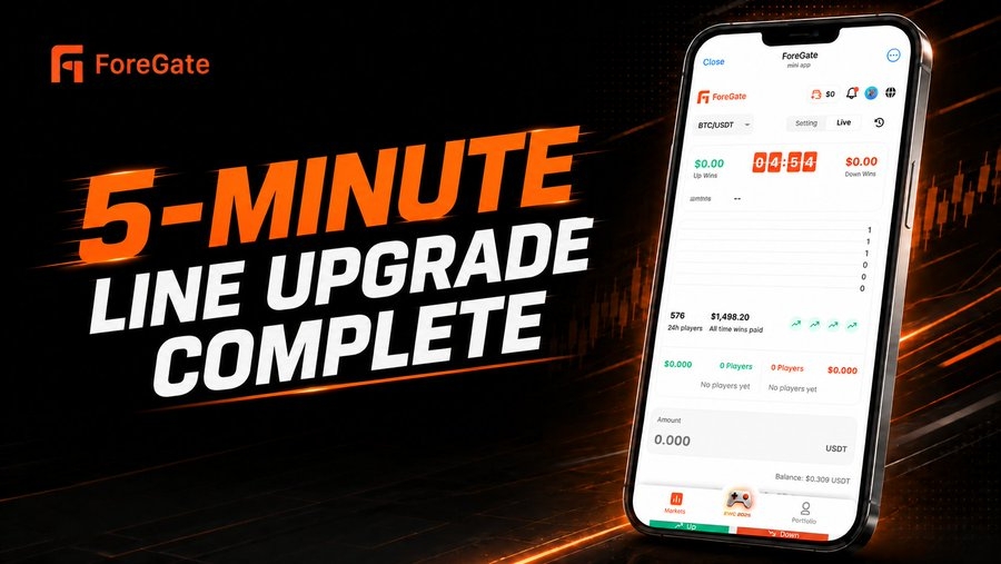 Fore_Gate's tweet photo. 🚀 ForeGate's 5-Minute Market is Now Live!

Experience the all-new 5-Minute Market with faster trades and quicker rewards.

🎁 Exclusive Launch Giveaway

🔸 First 5 Winners: Be among the first 5 users to complete a trade and share your trade screenshot in the comments to receive 5 USDT each.

🔸 Lucky Draw: We'll also randomly select 10 more participants who shared their trade screenshots to win 5 USDT each.

📌 How to Join
✅ Follow @Fore_Gate
✅ Complete a trade on the 5-Minute Market
✅ Share your trade screenshot in the comments

Try our hottest market now! 👇
🔗 https://t.co/cY9AjfHSau

🔗 https://t.co/cdEr7TG4Bh

#ForeGate #5minuteline #predictionmarket #trading