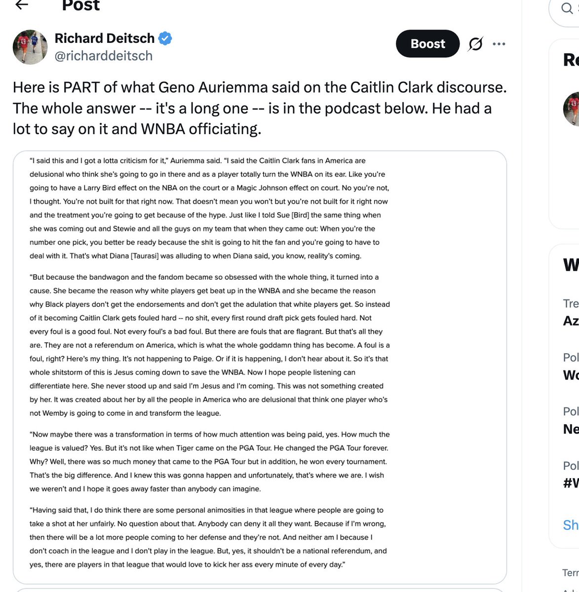 richarddeitsch's tweet photo. It was interesting to hear Caitlin talk about this below and then to revisit what Geno Auriemma said to me. https://t.co/2WpCoP4KPV