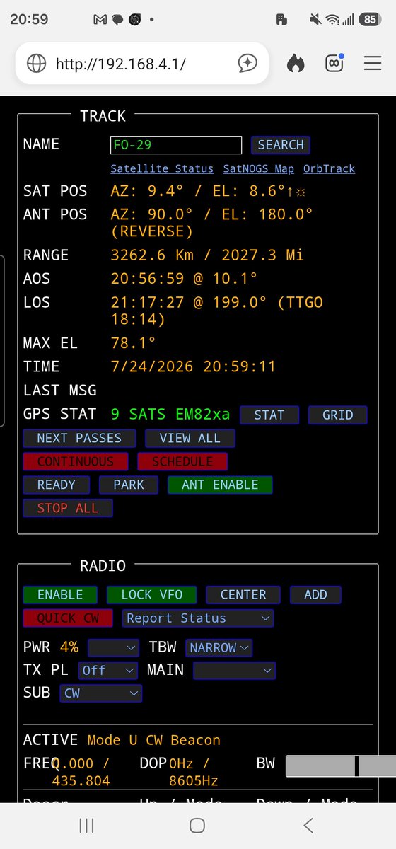 0xCyberRizi's tweet photo. Ad4es de wa4aug thanks for the cw linear rover contact supporting grids em82 em81 em92 em91 in ga on 25july26 0107z on fo29 satellite. I was having little problems with my ic9700 screen. @amsat @arrl https://t.co/O6uj58ppC3