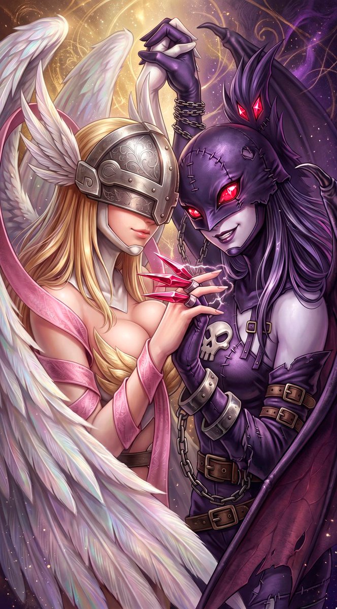 SvReyxzer's tweet photo. #Angewomon #エンジェウーモン 
#LadyDevimon #レディーデビモン https://t.co/Ojudm5nSQR