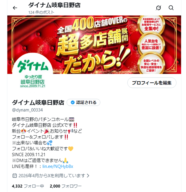 dynam_00334's tweet photo. 皆様のおかげさまで創業日に
🎊✨2,000フォロワー様突破しました✨🎊

本当にありがとうございます😆✨

今後ともダイナム岐阜日野店を宜しくお願いいたします‼️😄✨ https://t.co/16SZIArFb6