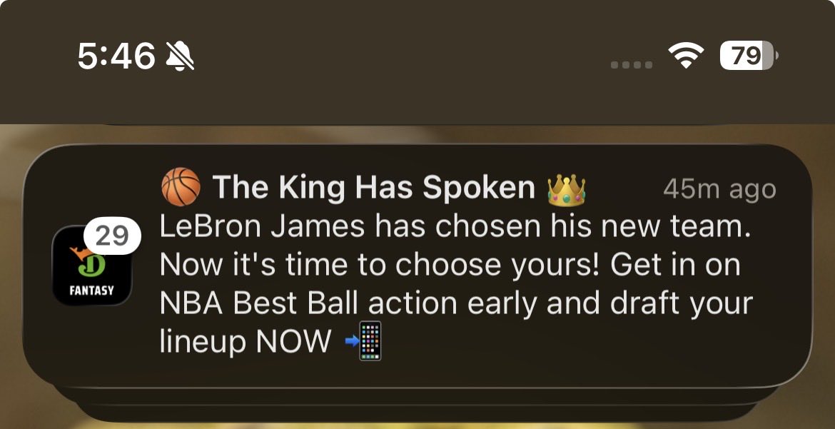 DoubleSuitedAce's tweet photo. @EstablishRunNBA @adamlevitan @DrewDinkmeyer Welp, I know we are in the heart of NFL Best Ball season, but now that I’m getting these notifications from DK, gotta ask, when will NBA Best Ball ranks be available?  Can’t draft without solid ETR ranks. https://t.co/jrTIHpOsJF